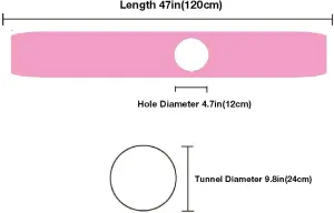 2 Way Cat Tunnel Pet Play Tube - Collapsible Tunnel for Small Pet/Cat/Kitty/Doggy/Rabbit (Pink)