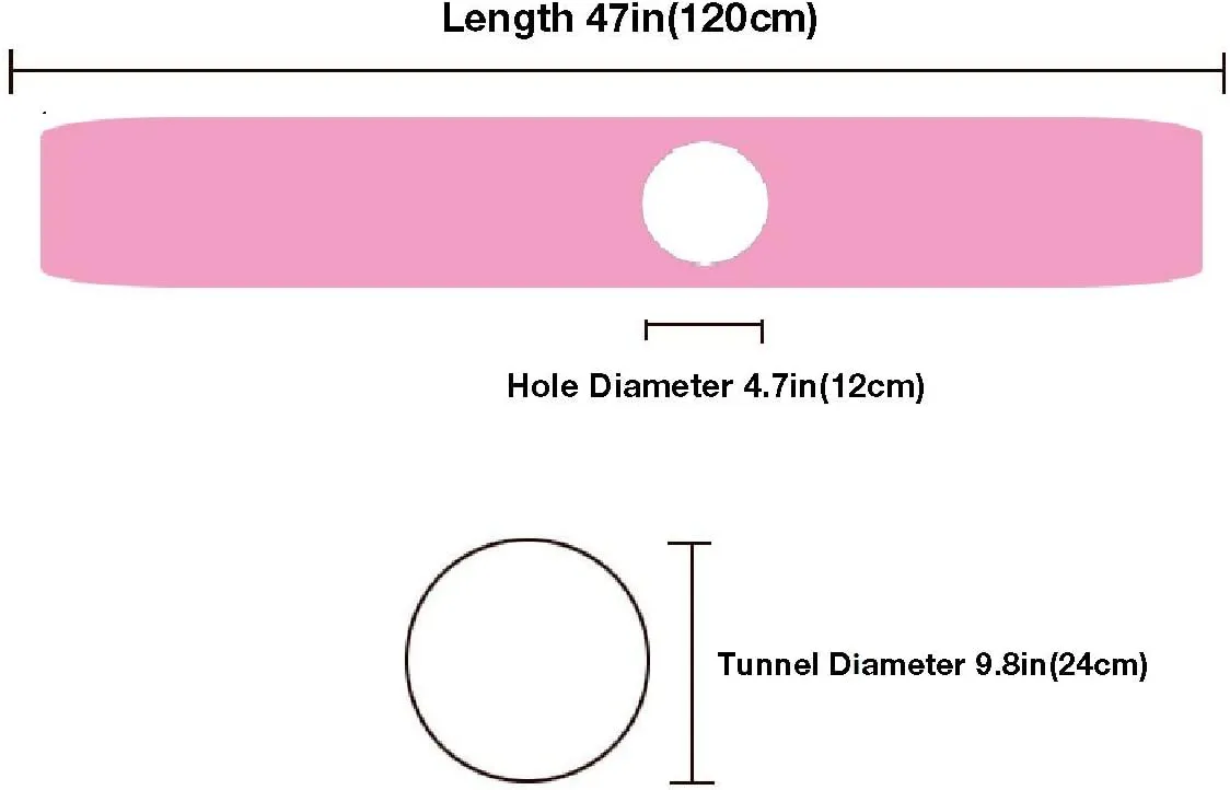 2 Way Cat Tunnel Pet Play Tube - Collapsible Tunnel for Small Pet/Cat/Kitty/Doggy/Rabbit (Pink)