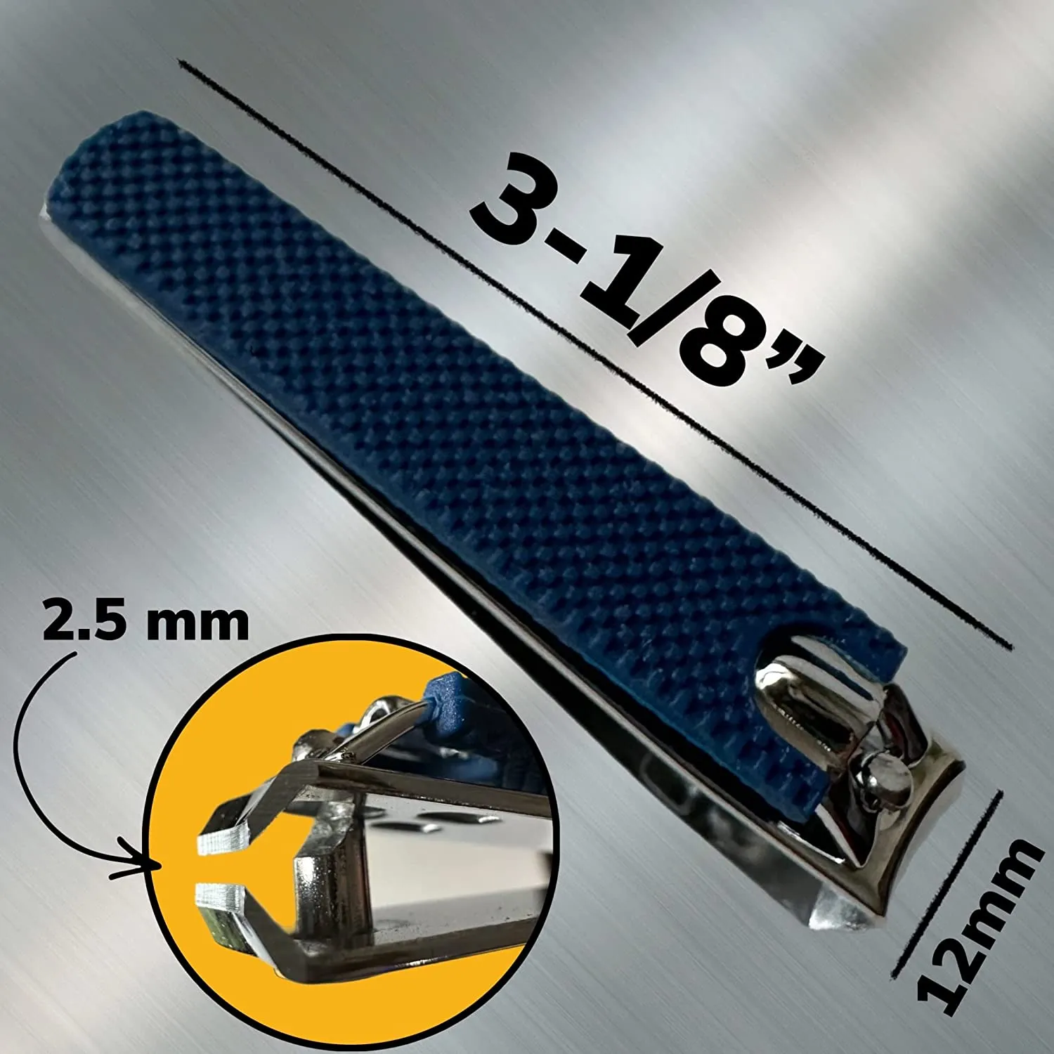 ALAZCO x2 Soft Grip Toenail Clippers Non-Slip Stainless Steel Nail Clippers Manicure Pedicure Sharp Fingernail Clippers Hand Foot Manicure Scissors Manicure Tools Men Women Thick Nails -Navy Blue