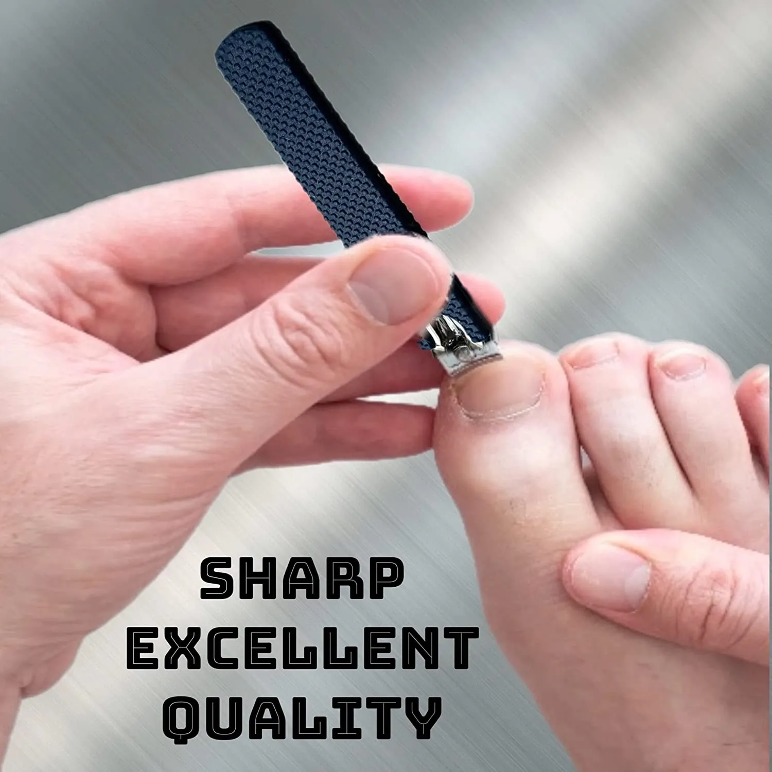 ALAZCO x2 Soft Grip Toenail Clippers Non-Slip Stainless Steel Nail Clippers Manicure Pedicure Sharp Fingernail Clippers Hand Foot Manicure Scissors Manicure Tools Men Women Thick Nails -Navy Blue
