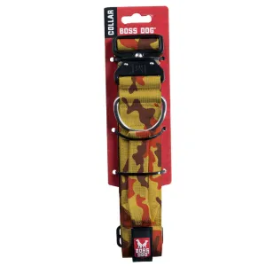 Boss Dog Tactical Collar 1.5" Wide 17"-22" Large Camo Orange