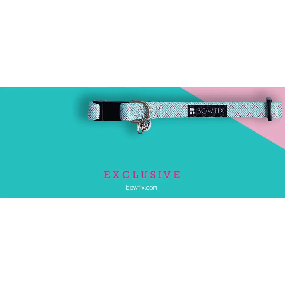 Bowtix Handmade Cat Collar With Removable Bowtie - Zig Zagging
