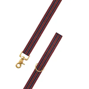Brick, Navy & Gold Grosgrain Ribbon Dog Leash