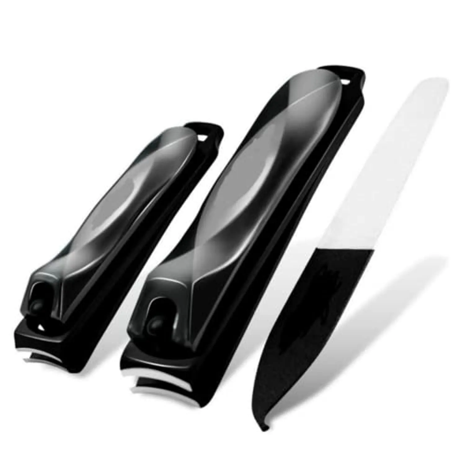Coco Marketplace Professional Nail Clippers for Women and Men, 3 Pc. Set, Personal Grooming Kit for Manicures and Pedicures, Wide Easy Grip Set for Thick Toenails and Fingernails