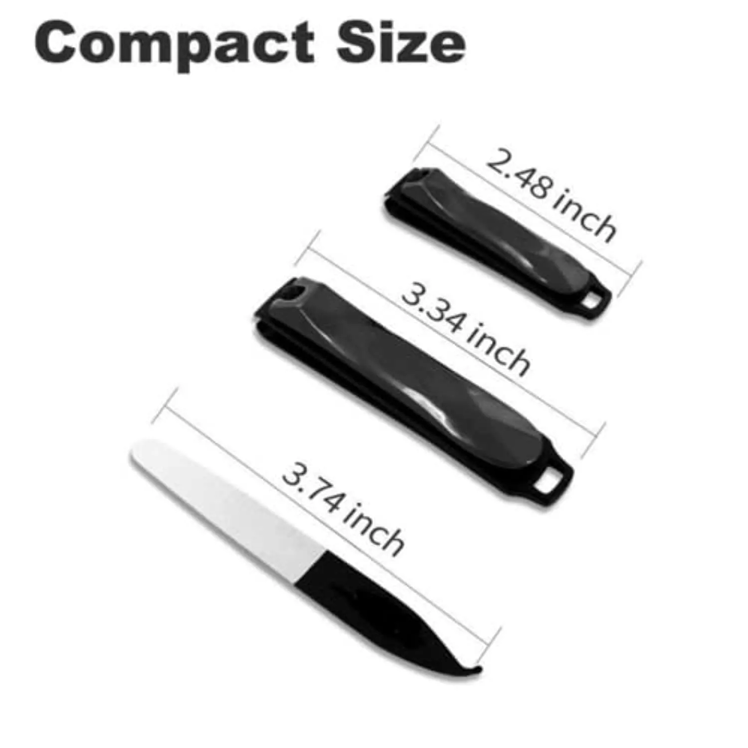 Coco Marketplace Professional Nail Clippers for Women and Men, 3 Pc. Set, Personal Grooming Kit for Manicures and Pedicures, Wide Easy Grip Set for Thick Toenails and Fingernails