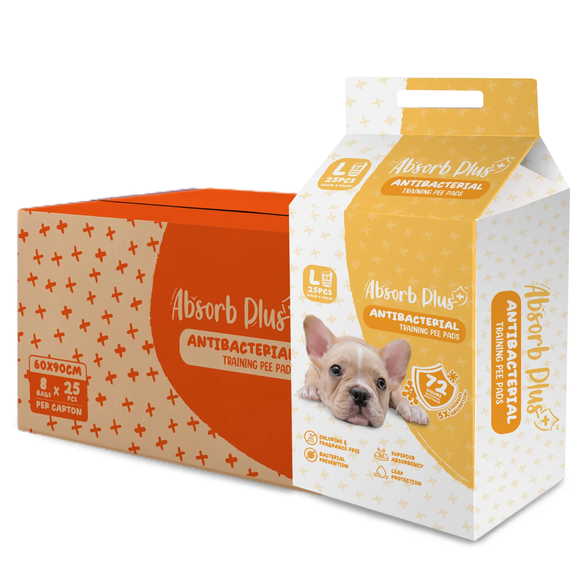 [CTN OF 8] Absorb Plus Antibacterial Pee Pad Pet Sheets - L (8x25pcs) | 60cm x 90cm