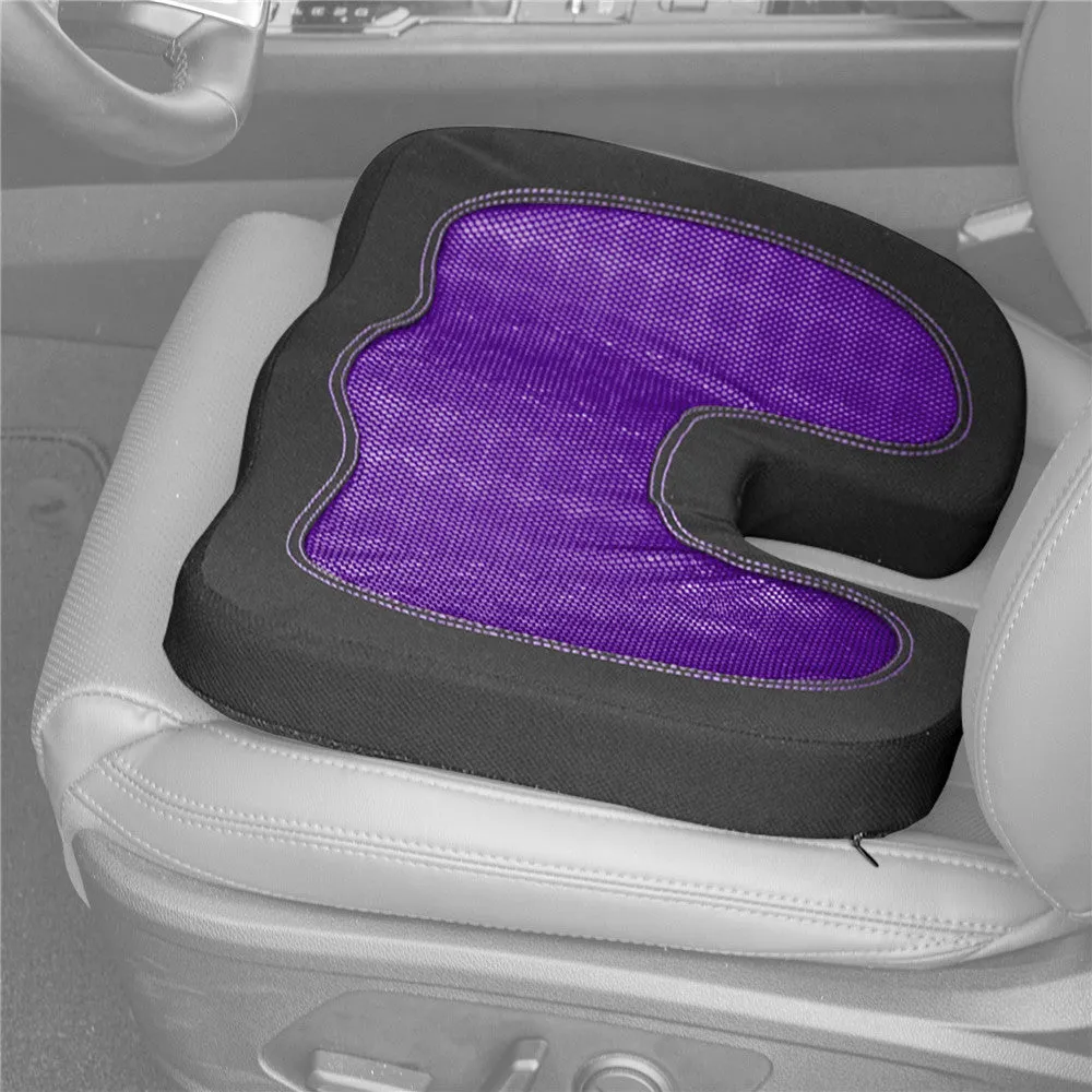 Ergonomic Cooling Gel Car Seat Cushion Purple