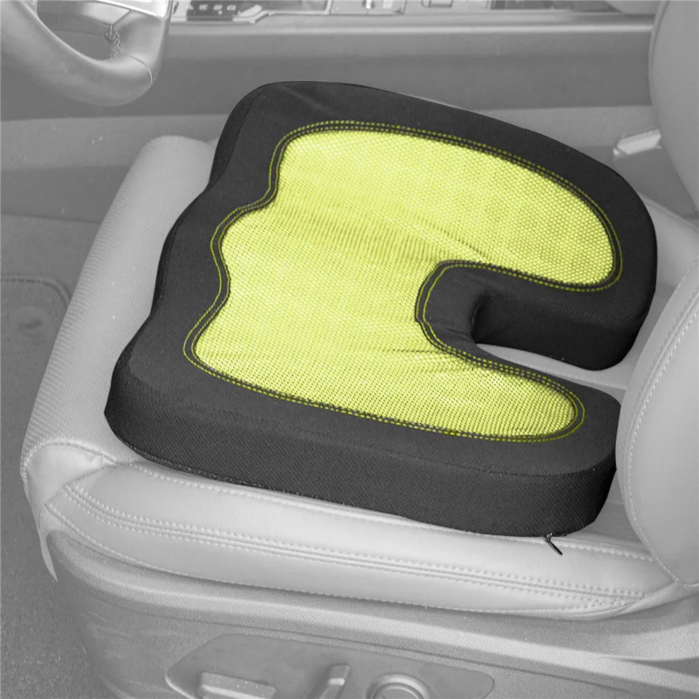 Ergonomic Cooling Gel Car Seat Cushion Yellow
