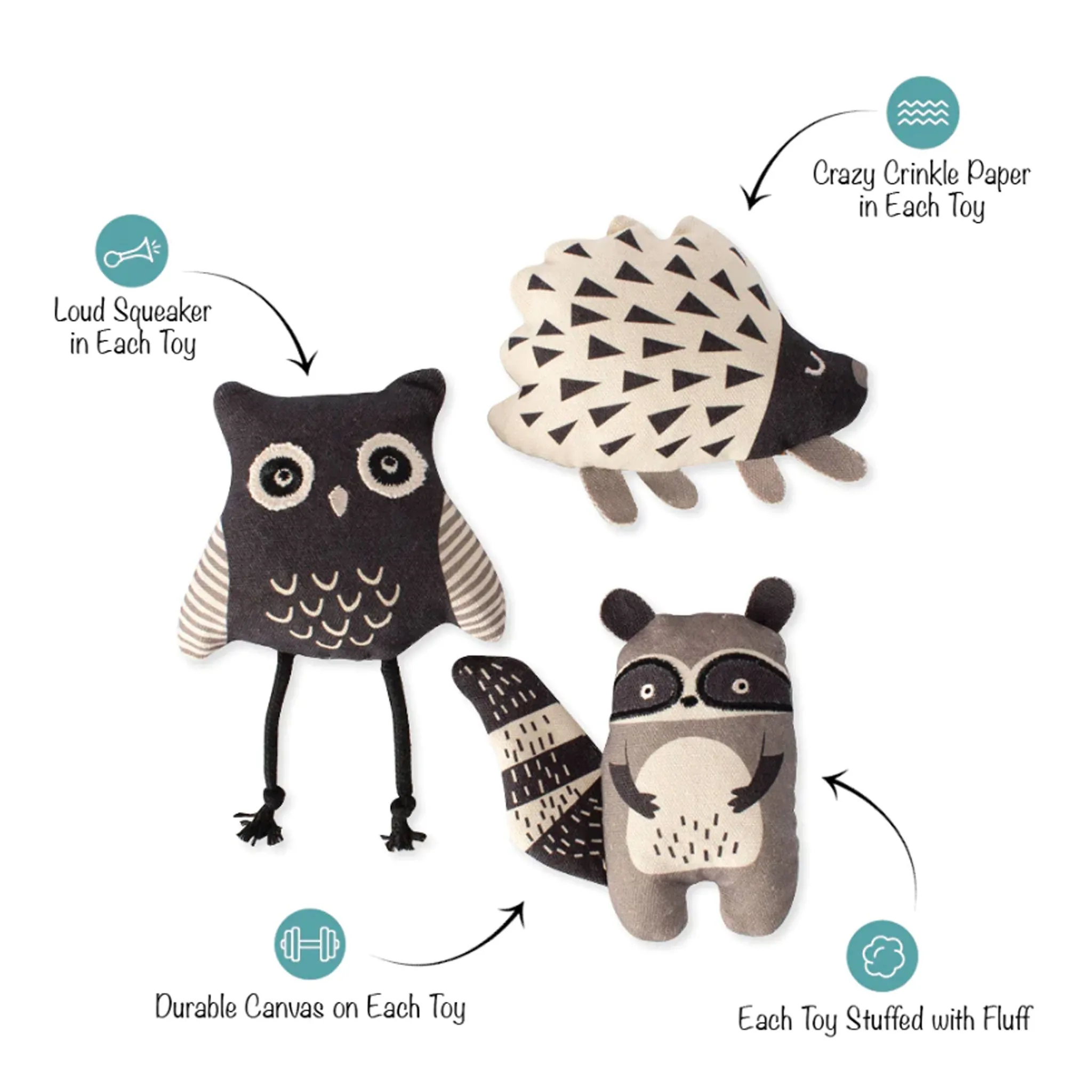 Fringe Mini Wild Ones Dog Toys - 3 Pack