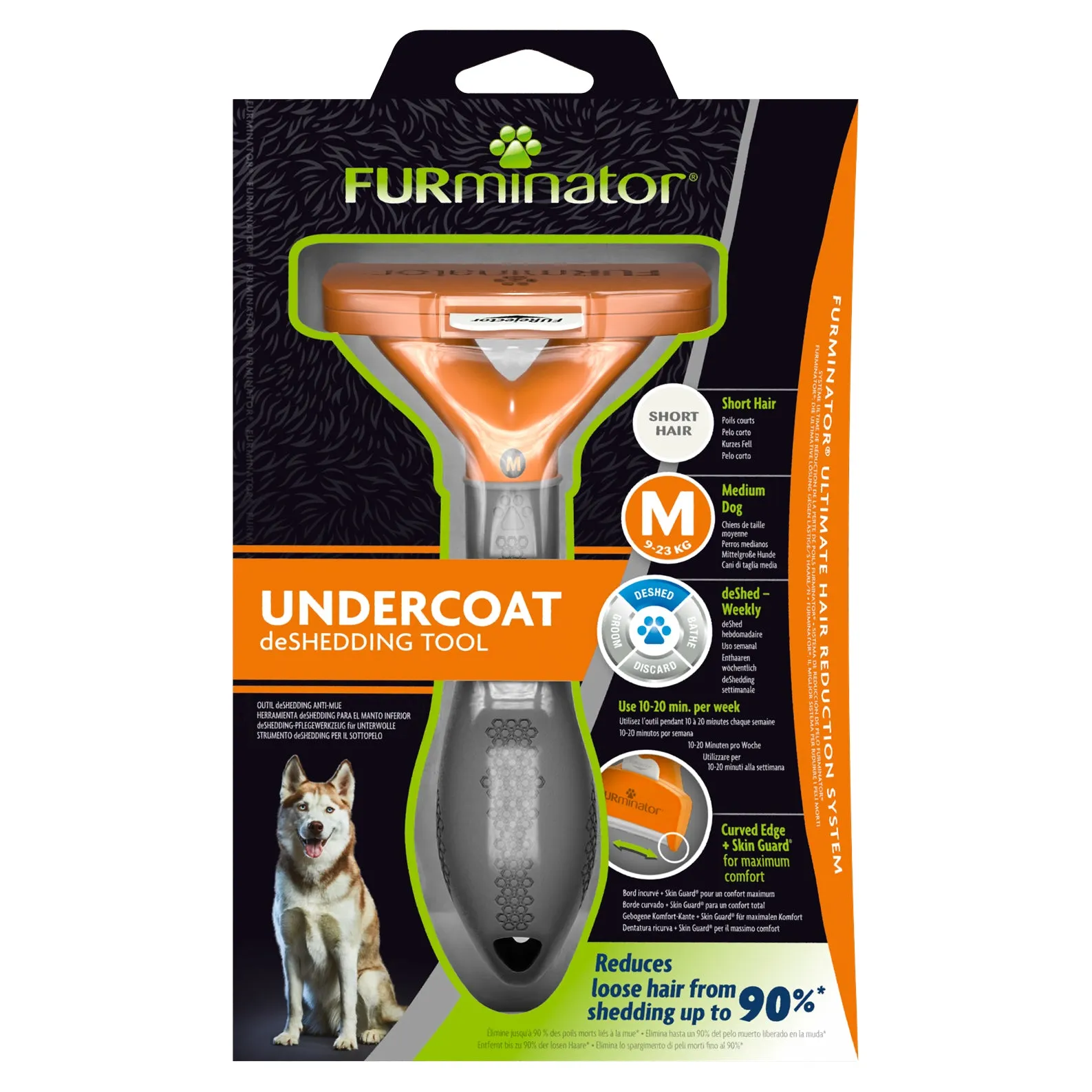 FURminator deShedding Tool for Short Haired Medium Dogs