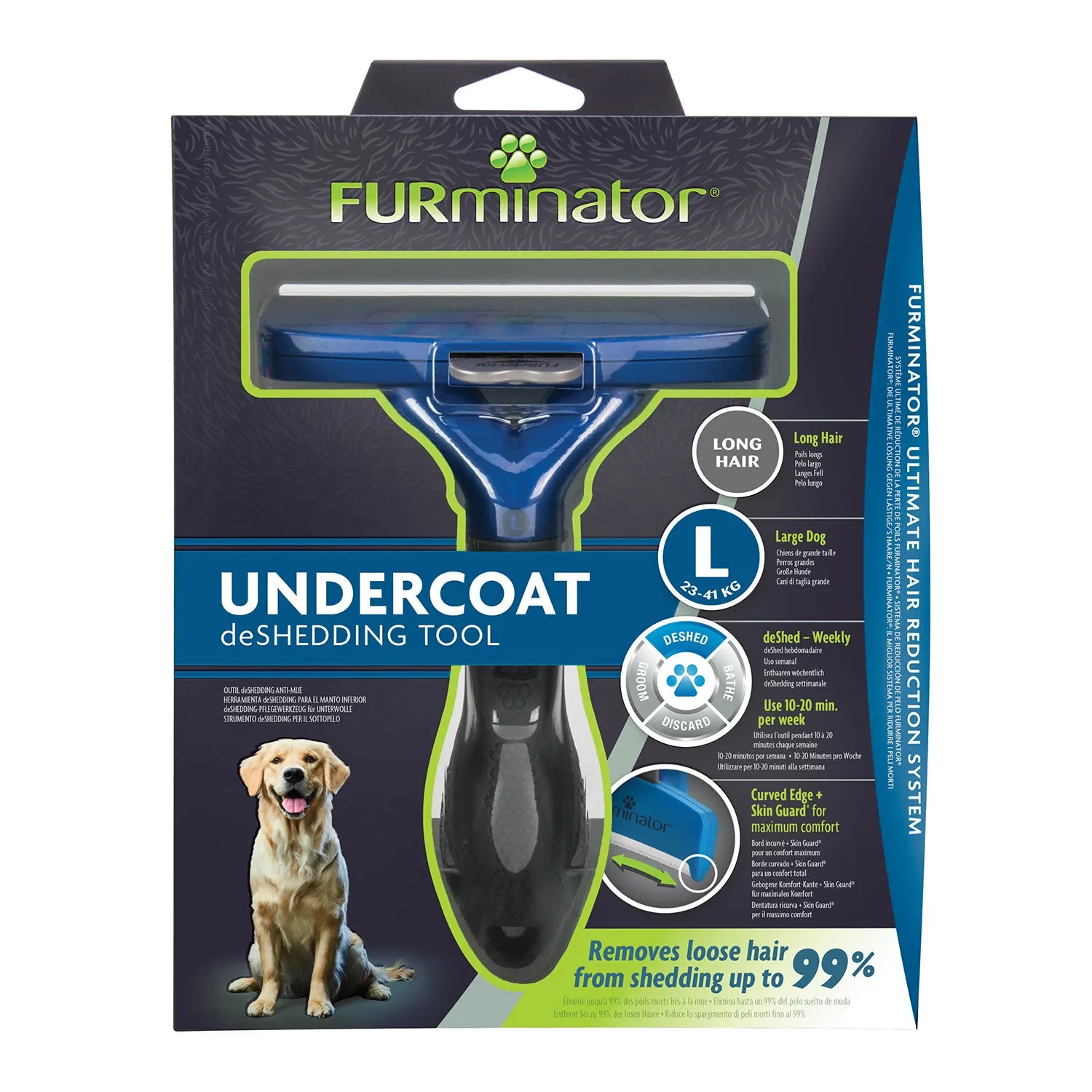 Furminator Undercoat Deshedding Tool For Long Haired Dogs