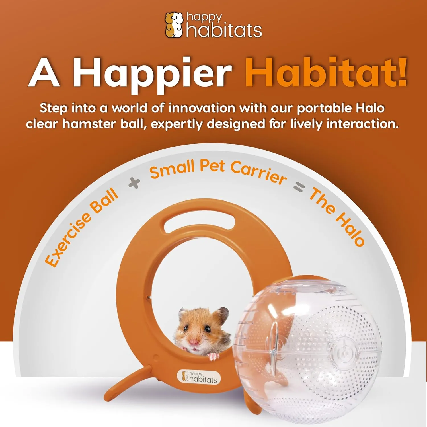 Halo Portable Pet Carrier - Unique Hamster Ball & Small Animal Exercise Ball  Safe Hamster Carrier - Breathable for Pet Care