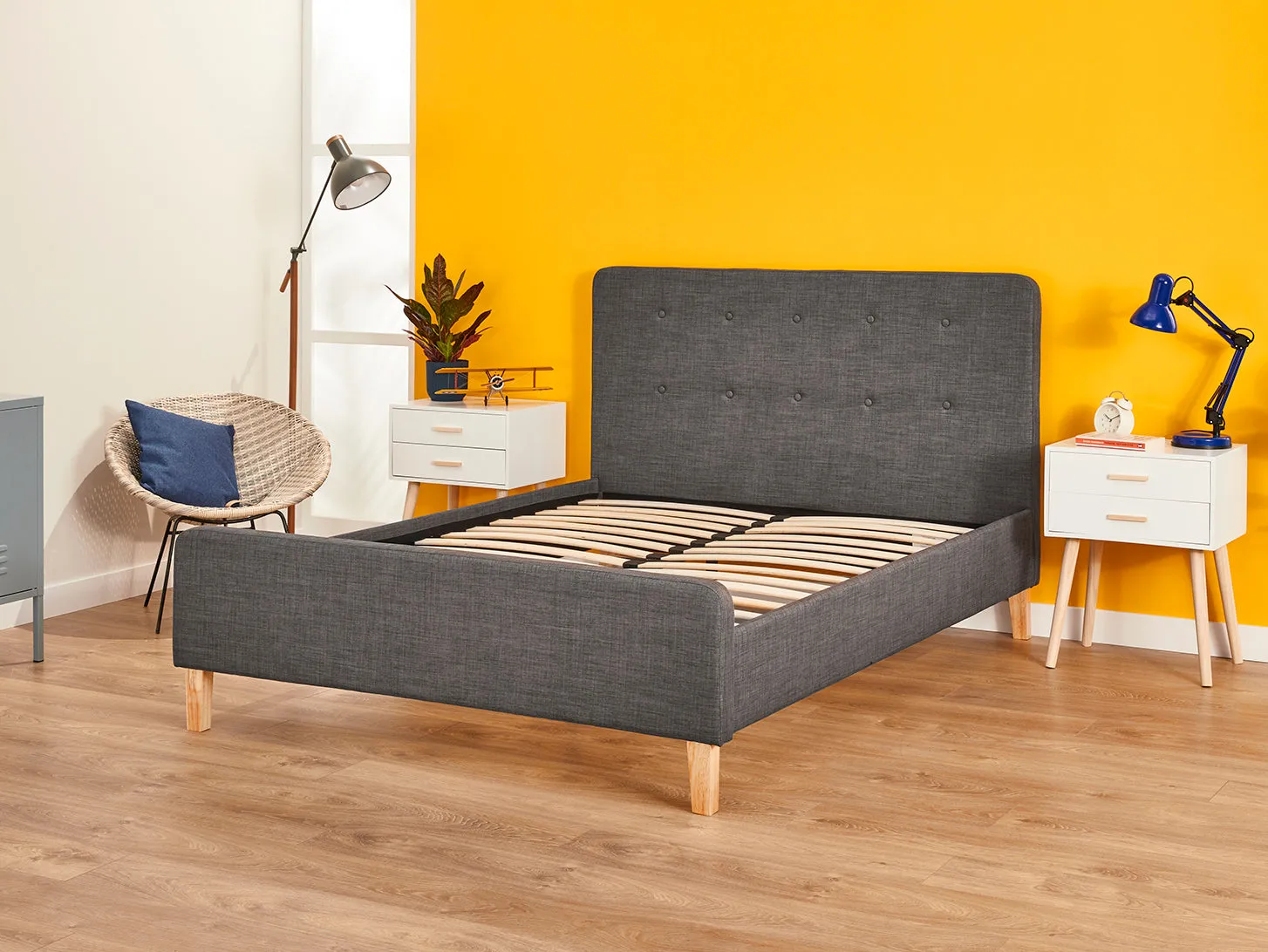 HEADBOARD BED WITH MATTRESS