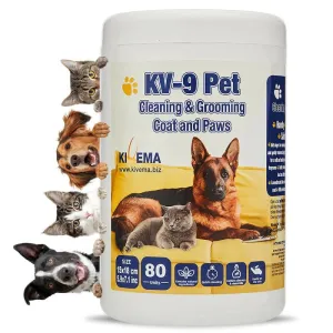 KIVEMA Daily Pet Wipes | Hypoallergenic Dog Wipes | Dog Grooming Wipes | Removes Dirt Unscented Cat and Dog Wipes Pack of 80