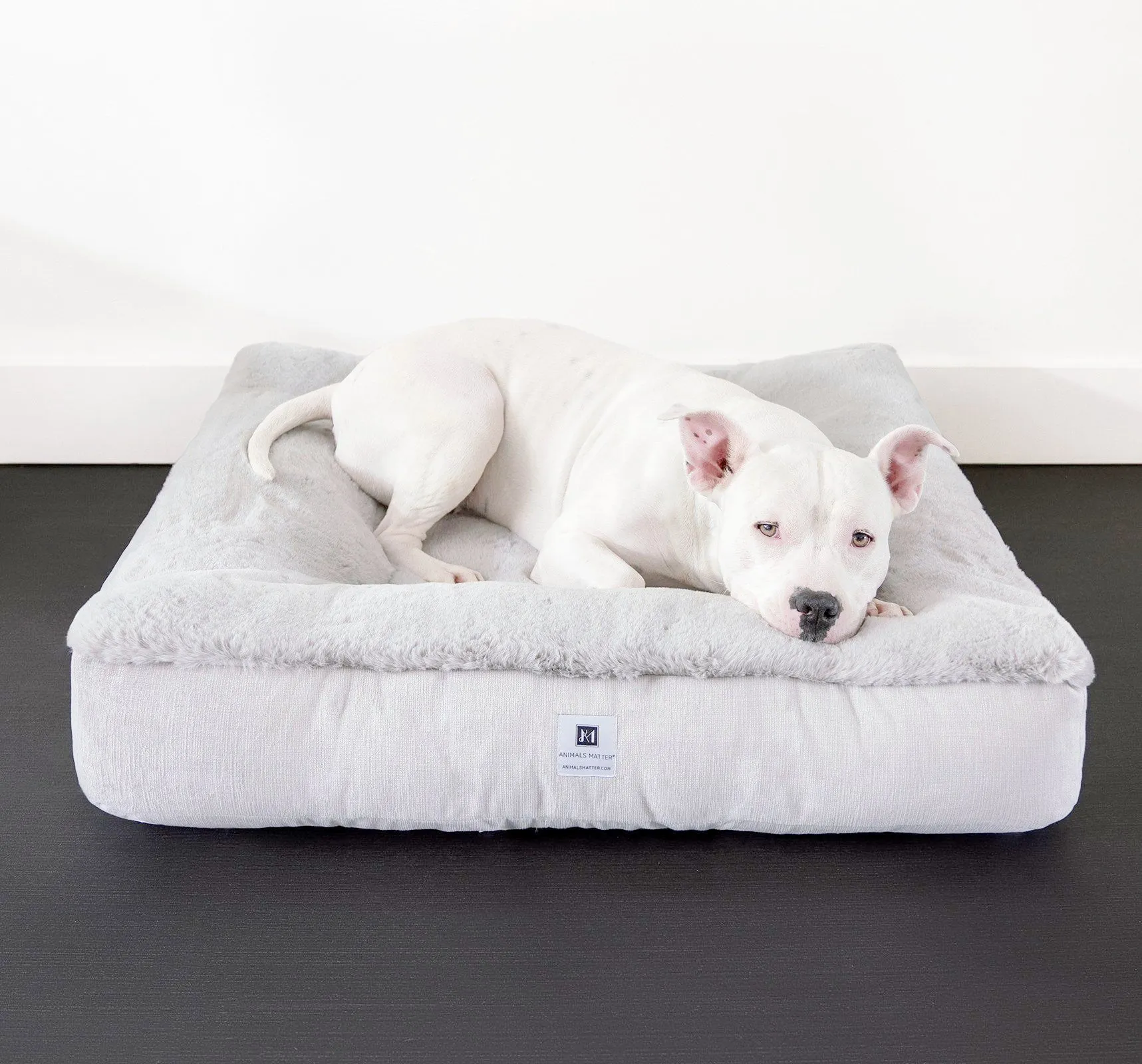 Ruby Puff® Ortho Square Companion-Pedic® Luxury Faux Fur Dog Bed