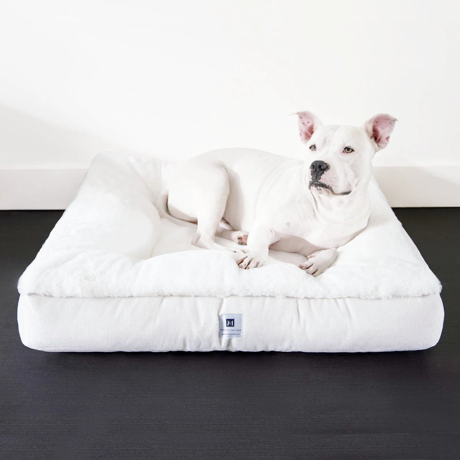 Ruby Puff® Ortho Square Companion-Pedic® Luxury Faux Fur Dog Bed