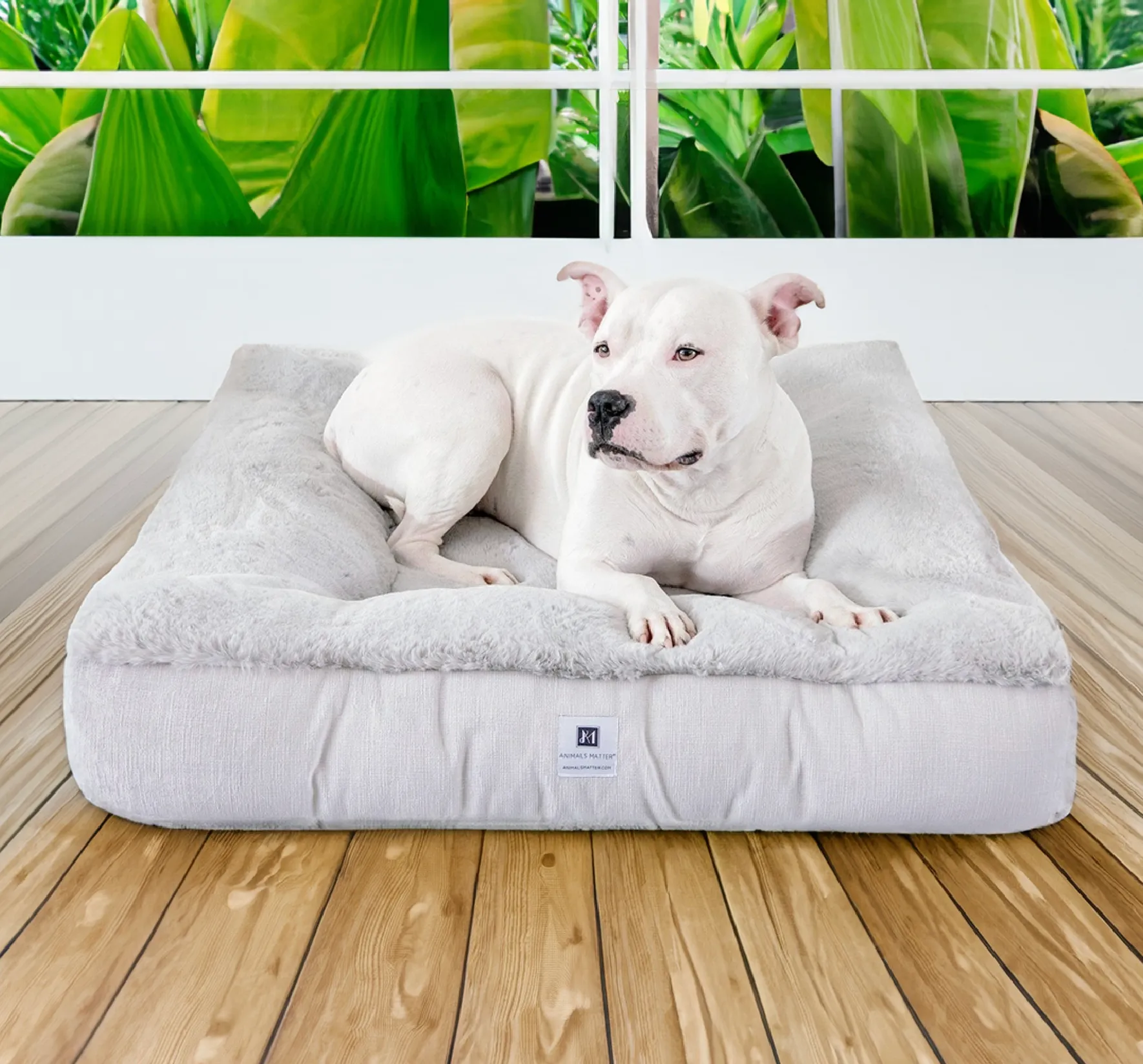 Ruby Puff® Ortho Square Companion-Pedic® Luxury Faux Fur Dog Bed