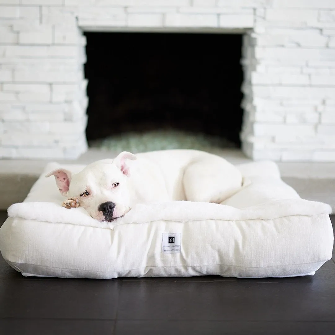Ruby Puff® Ortho Square Companion-Pedic® Luxury Faux Fur Dog Bed