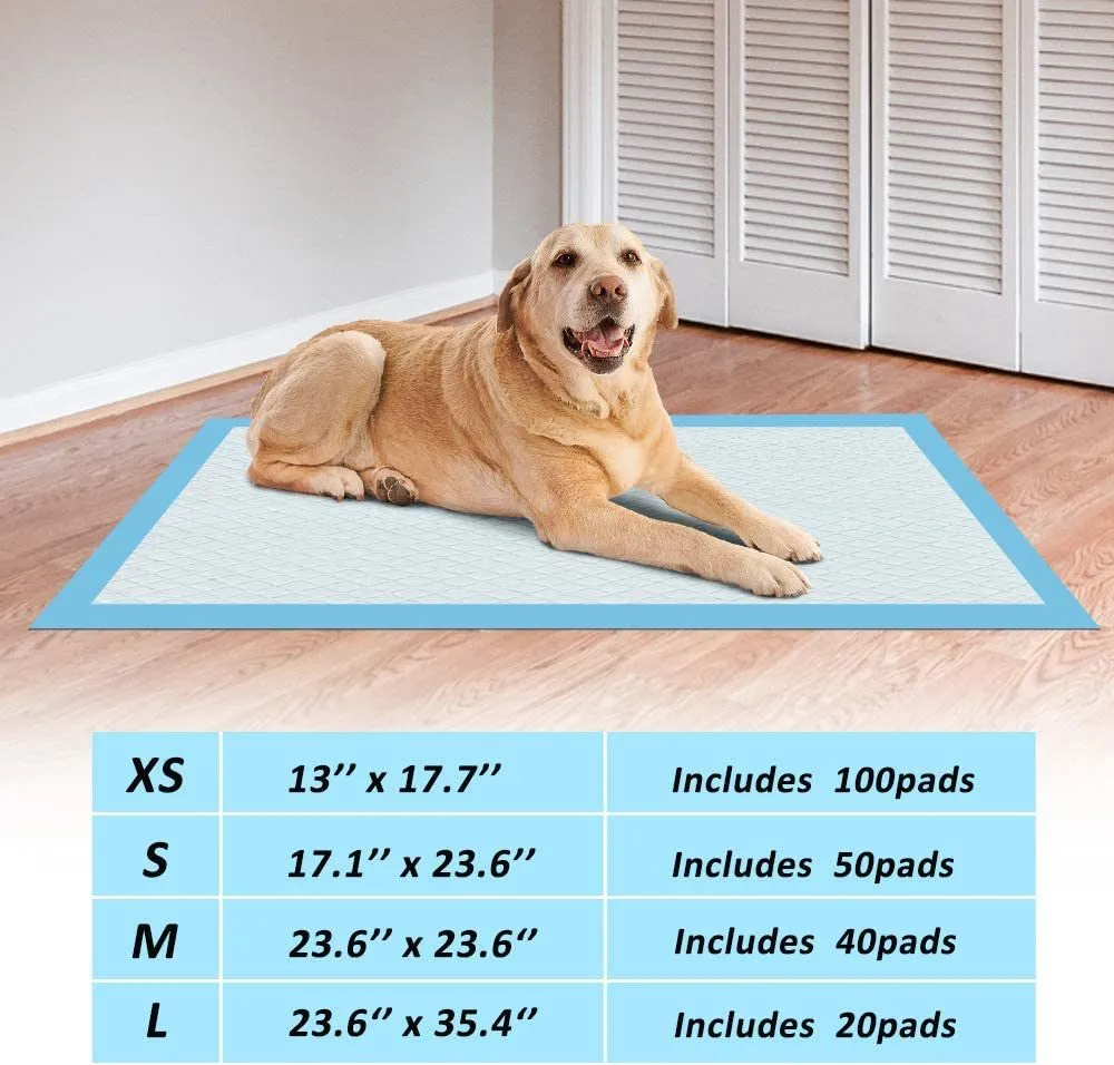 ScratchMe Super-Absorbent Waterproof Dog and Puppy Pet Training Pad; Housebreaking Pet Pad; 20-Count Large-Size; 23.6''X35.4''; Blue; Large 20pcs