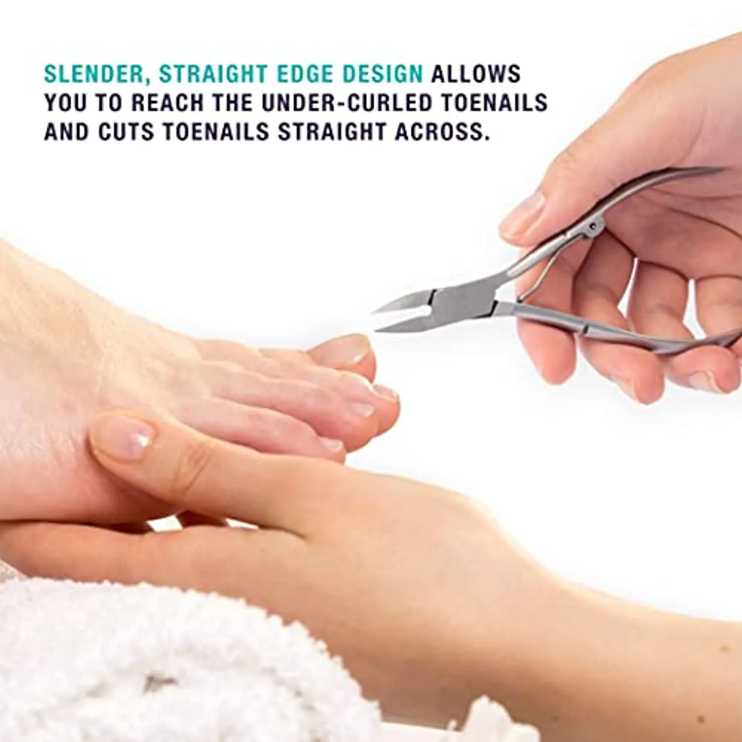 TRIM Simply Foot Ingrown Toenail Kit – Includes Stainless Steel Toenail Nipper and Stainless Steel Dual-Ended File – Easy to Use Foot Care Tools – For Men and Women – Silver – 2 Piece Set