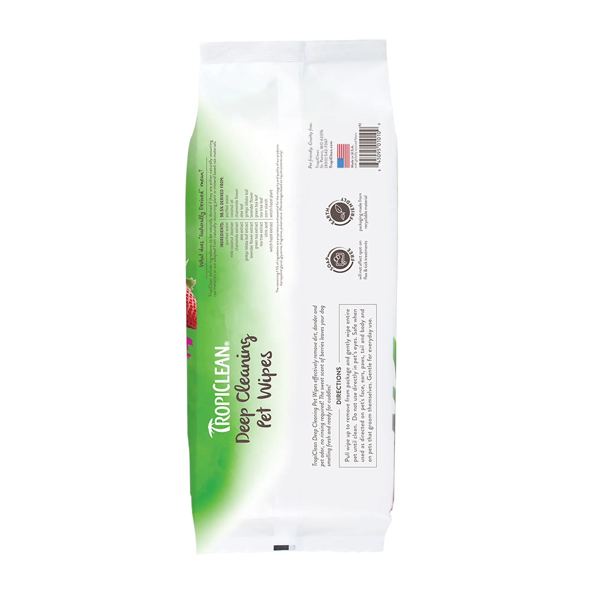 Tropiclean Wipes Deep Cleaning Deodorizing 100 Ct